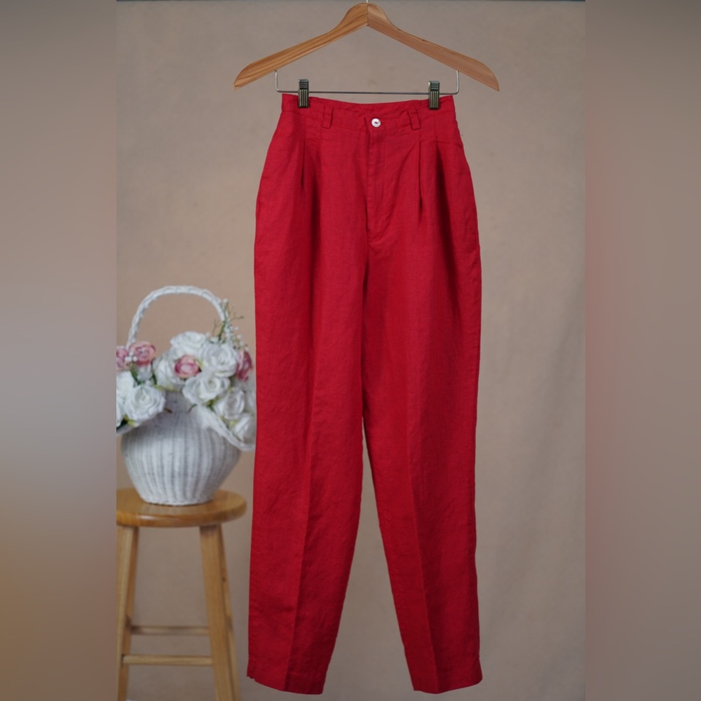 Linen trousers pants, high waisted, sizes small, like new.